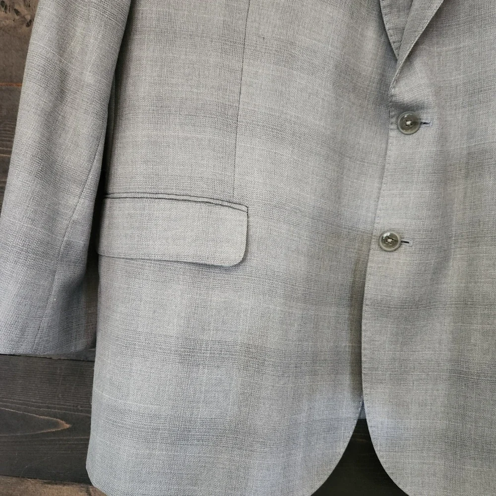 Joseph Abboud Heritage Mens 50R Windowpane Super 120s Wool Blazer Sport Coat